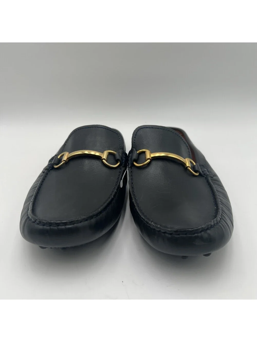 Men’s Saks Fifth Avenue Dark Gray Leather horsebit slip-on loafers Mules Size 8M